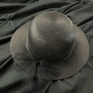 Vintage Elegant Black Hat with Bow